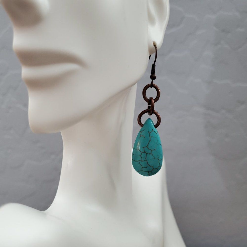 Simple & Blue earrings- Handmade(NEW) - Picture 4 of 4